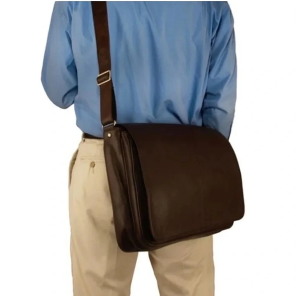 Latico Yellowstone Brown Leather Large Messenger Bag